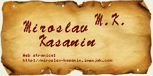 Miroslav Kašanin vizit kartica
